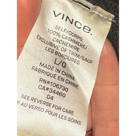 Vince 100% Cashmere Tunic Sweater L Grey Quiet Luxury Minimalist Scandi Girl - Picture 6 of 7